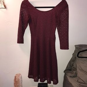 Maroon Lace Dress